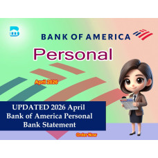 April 2026 BofA Personal Bank Statement Template 